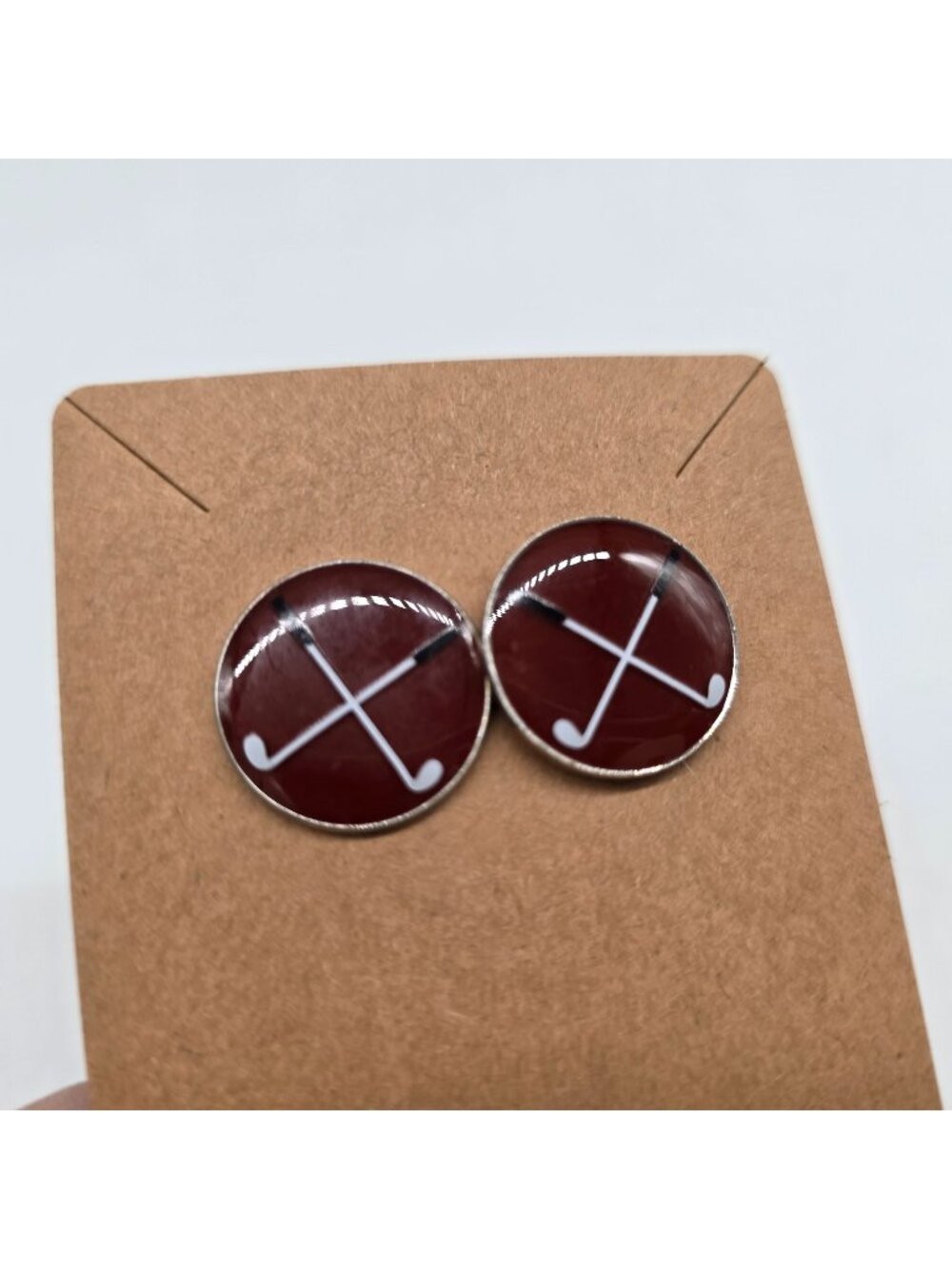 Golf Themed Cufflinks With Crossed Clubs Design For Men Vintage